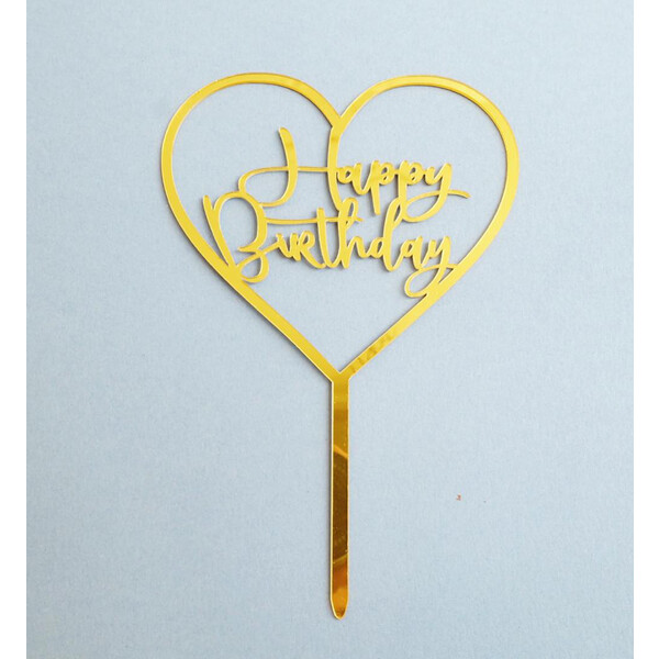 Happy Birthday Heart Topper